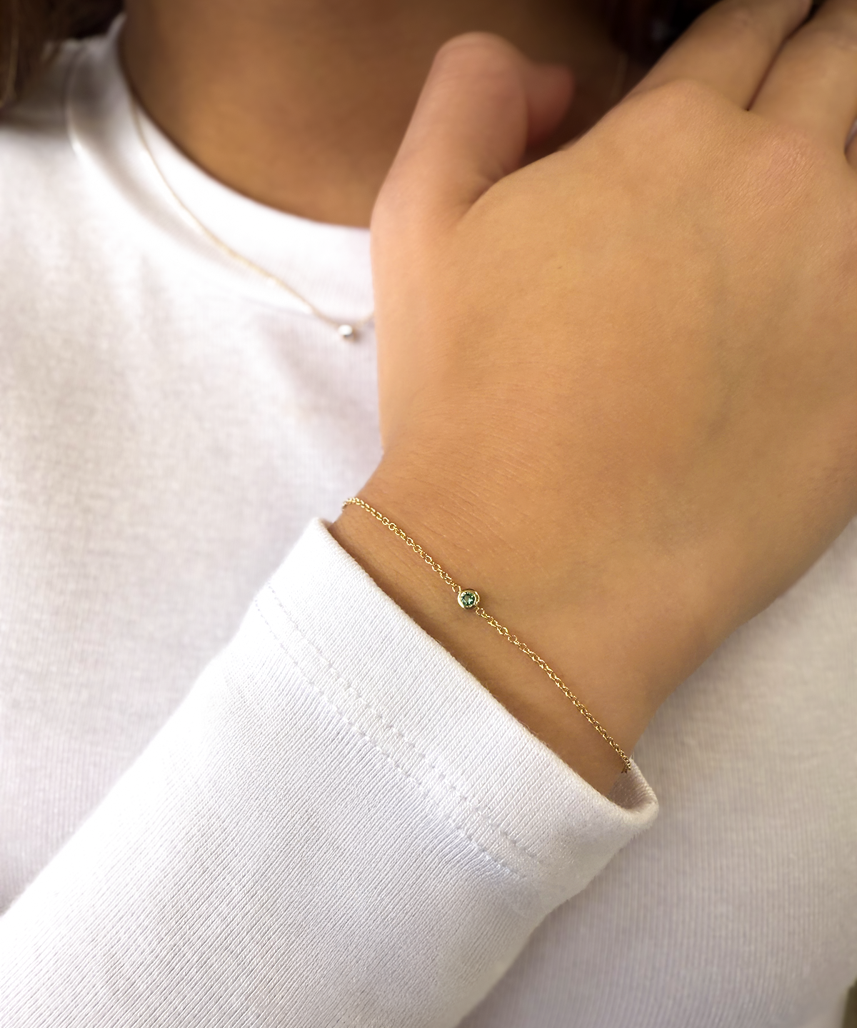 Kids Mini Birthstone Bezel Bracelet Kids Zoe Lev Jewelry