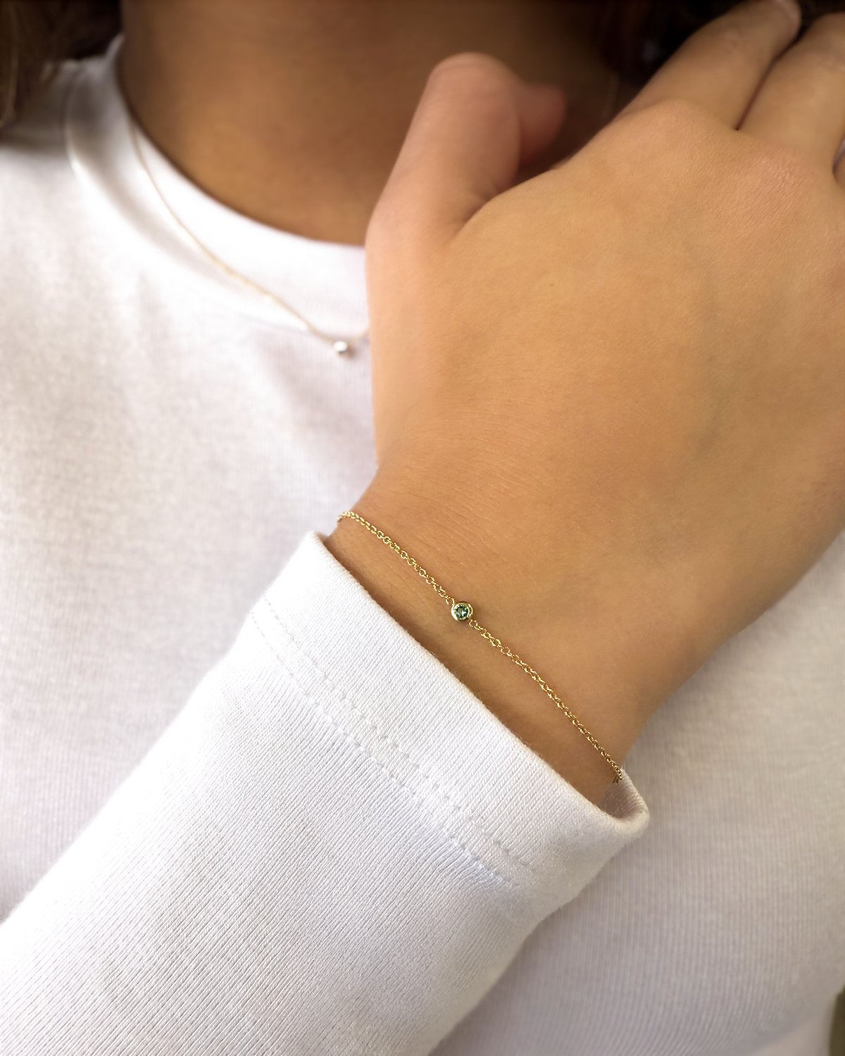 Kids Mini Birthstone Bezel Bracelet Kids Zoe Lev Jewelry