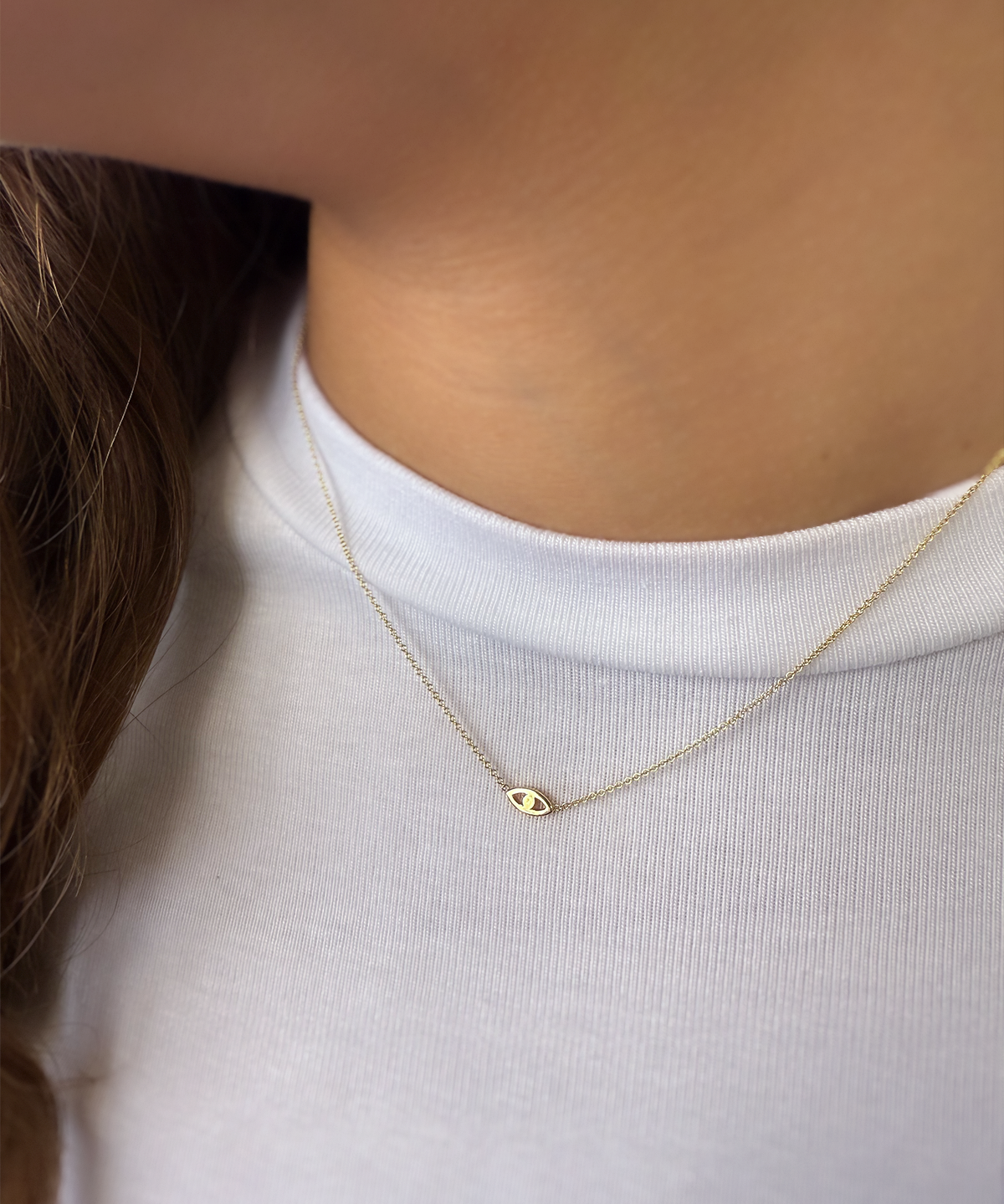 Kids 14k Gold Mini Evil Eye Necklace Kids Zoe Lev Jewelry