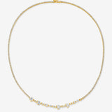 4 Prong Cluster Diamond Tennis Necklace