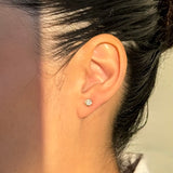 Lab Diamond Round Bezel Stud Earrings Studs Zoe Lev Jewelry