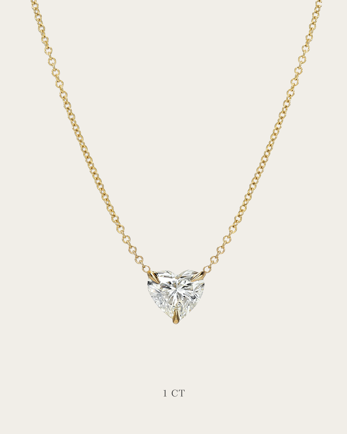 Lab Diamond 3 Prong Heart Necklace Zoe Lev Jewelry