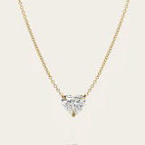 Lab Diamond 3 Prong Heart Necklace Zoe Lev Jewelry