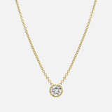 Lab Diamond Bezel Necklace Zoe Lev Jewelry