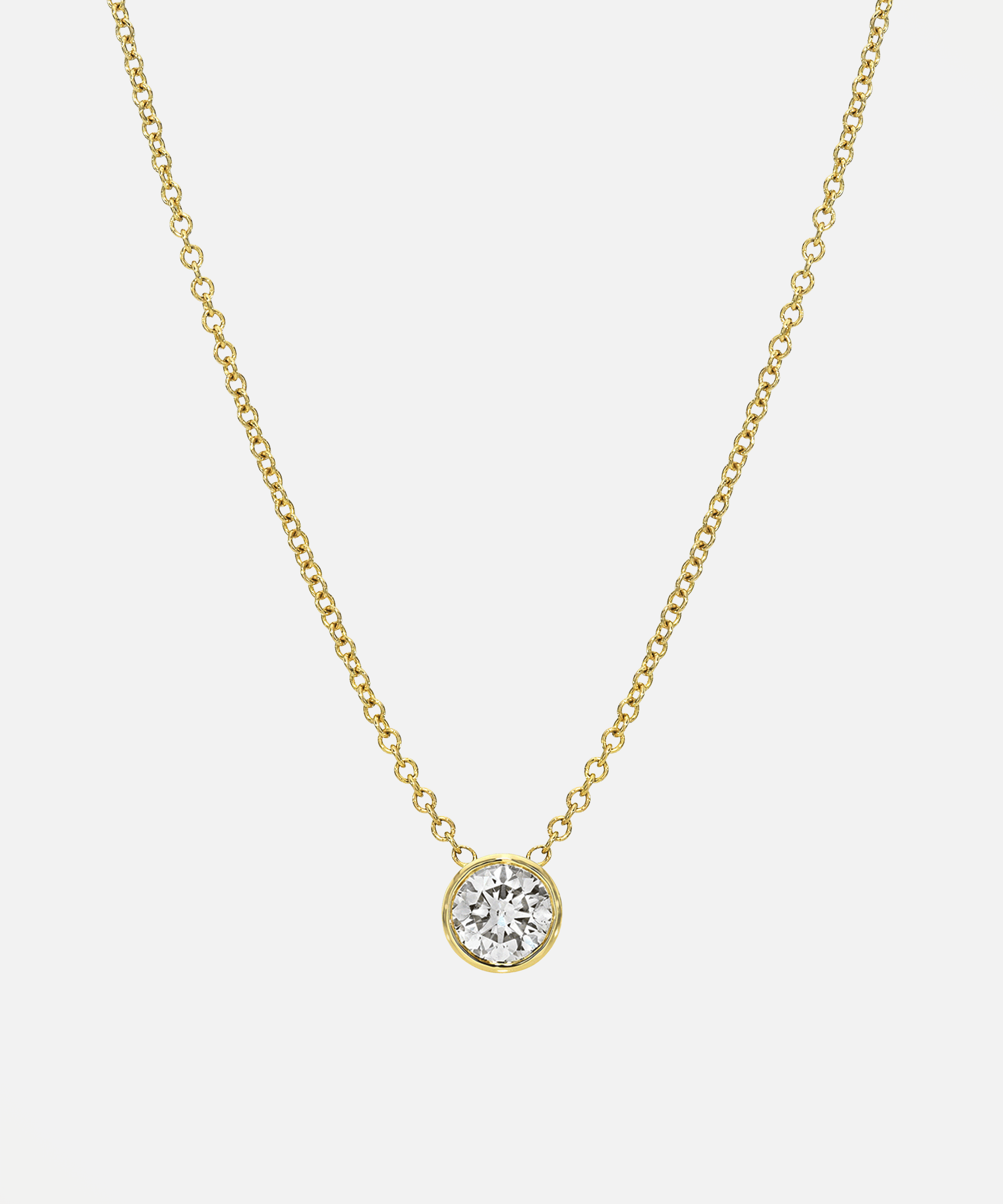 Lab Diamond Bezel Necklace Zoe Lev Jewelry