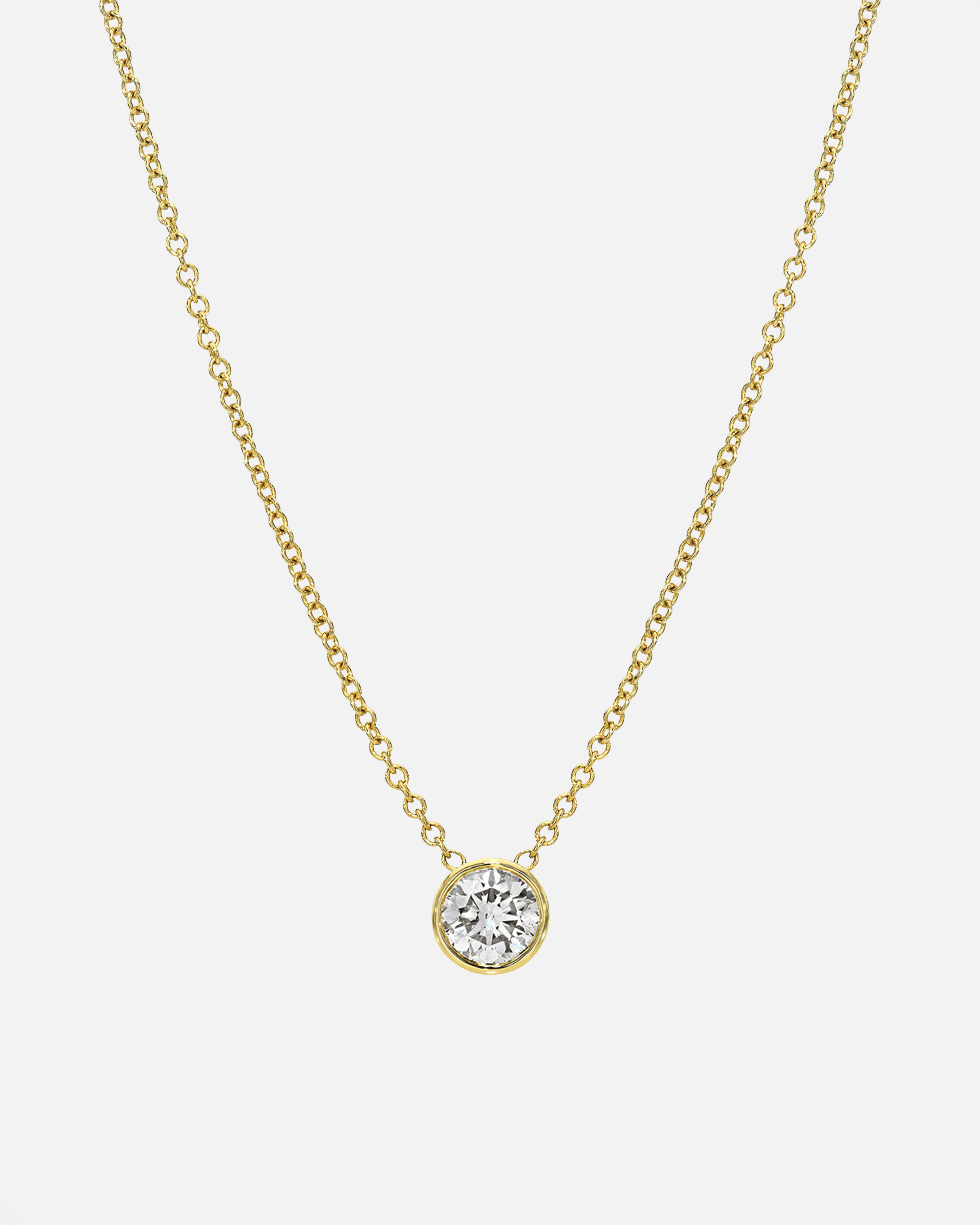 Lab Diamond Bezel Necklace Zoe Lev Jewelry