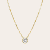 Lab Diamond Bezel Necklace Zoe Lev Jewelry