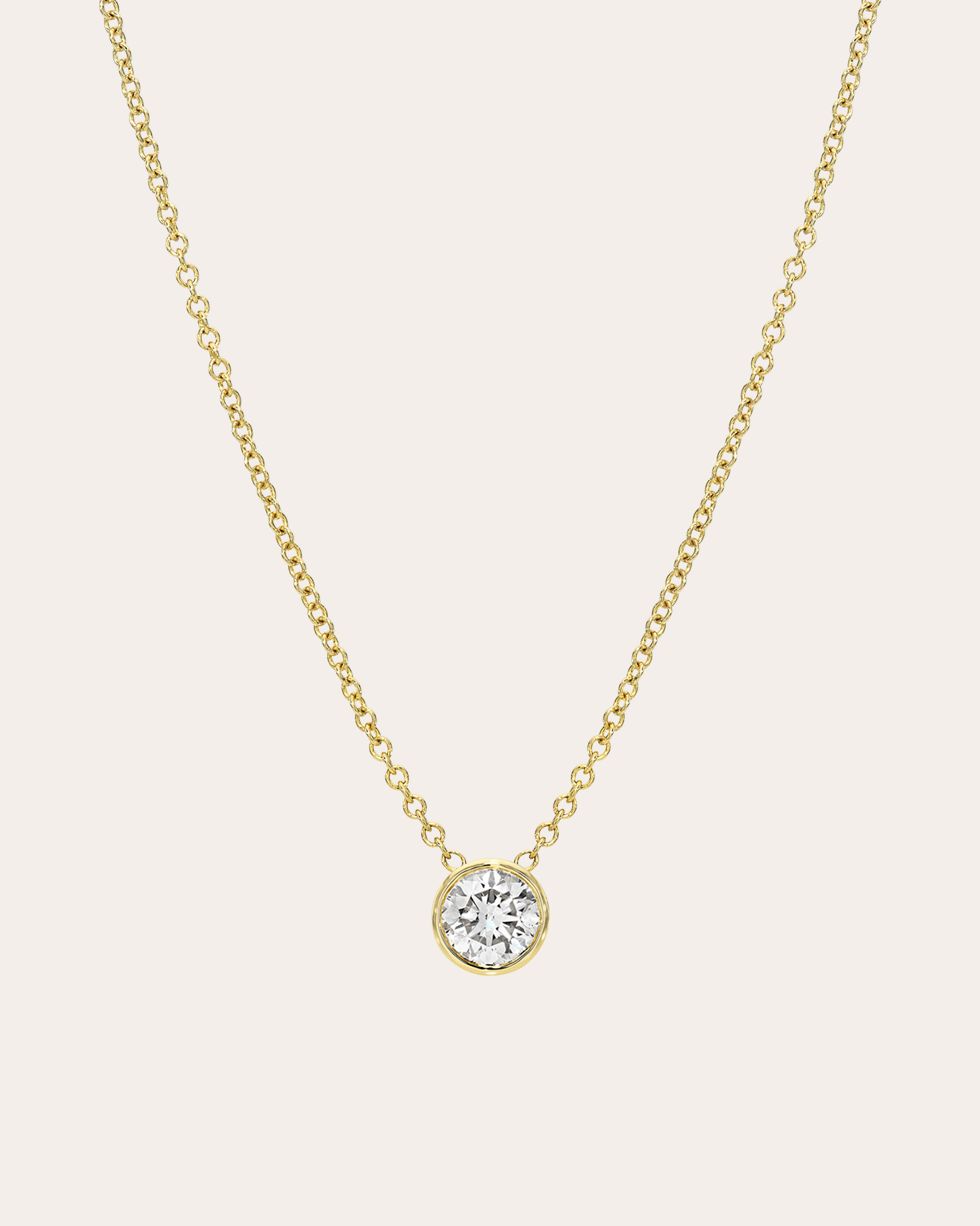 Lab Diamond Bezel Necklace Zoe Lev Jewelry