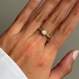 Lab Diamond Emerald Cut Pleated Ring Zoe Lev Jewelry