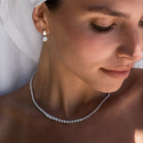 Lab Diamond Graduated Bezel Tennis Necklace