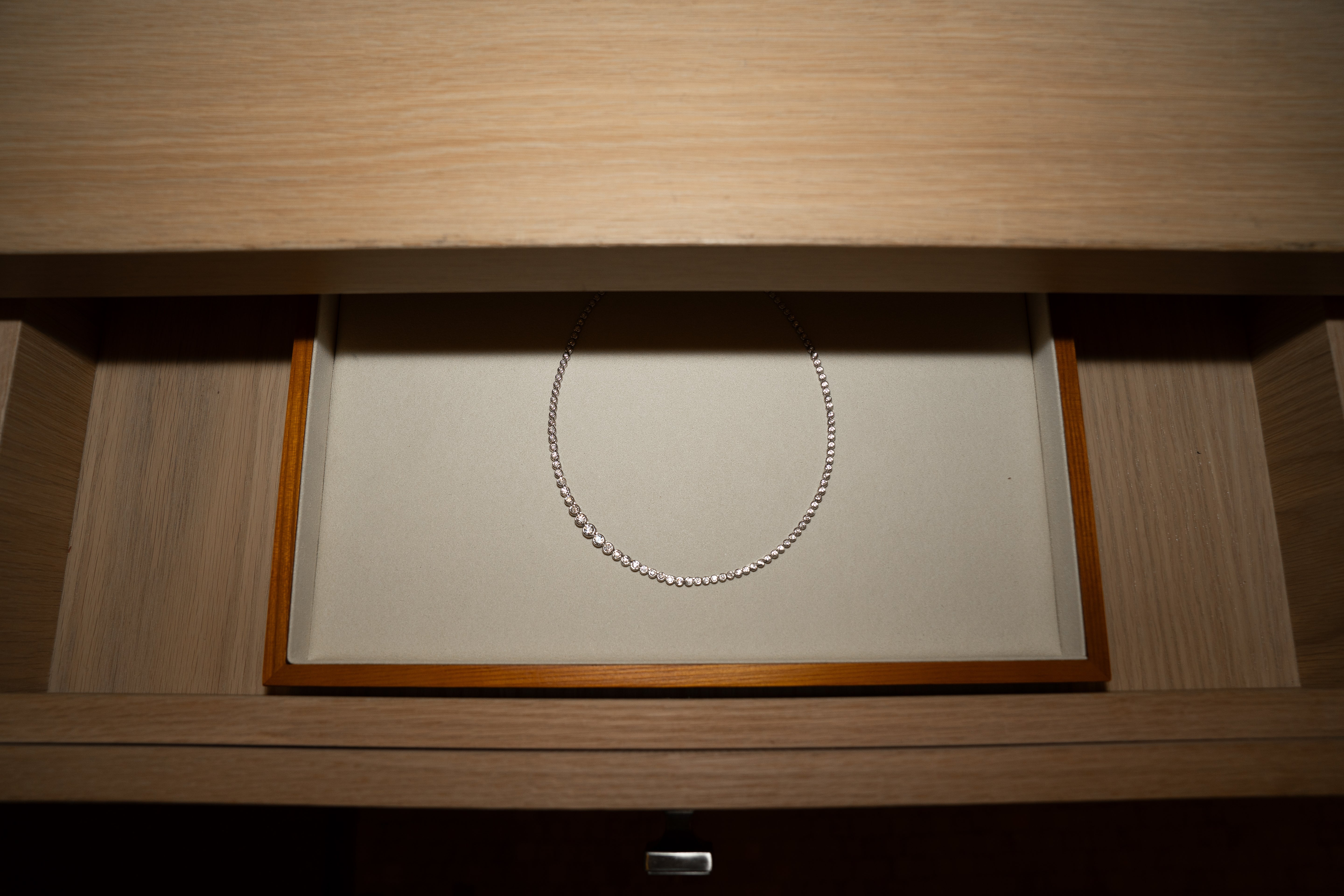 Lab Diamond Graduated Bezel Tennis Necklace Tennis Necklace Zoe Lev Jewelry