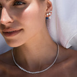 Lab Diamond Graduated Bezel Tennis Necklace