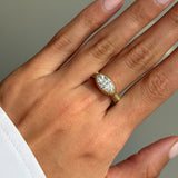 Lab Diamond Large Marquise Pleated Ring Zoe Lev Jewelry