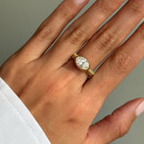 Lab Diamond Large Oval Pleated Ring Zoe Lev Jewelry