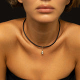 14K Leather Necklace Personalized Zoe Lev Jewelry