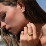 Lab Diamond Triple 3 Prong Pear Drop Stud Studs Zoe Lev Jewelry