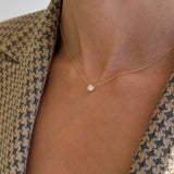 Lab Diamond Bezel Necklace Zoe Lev Jewelry