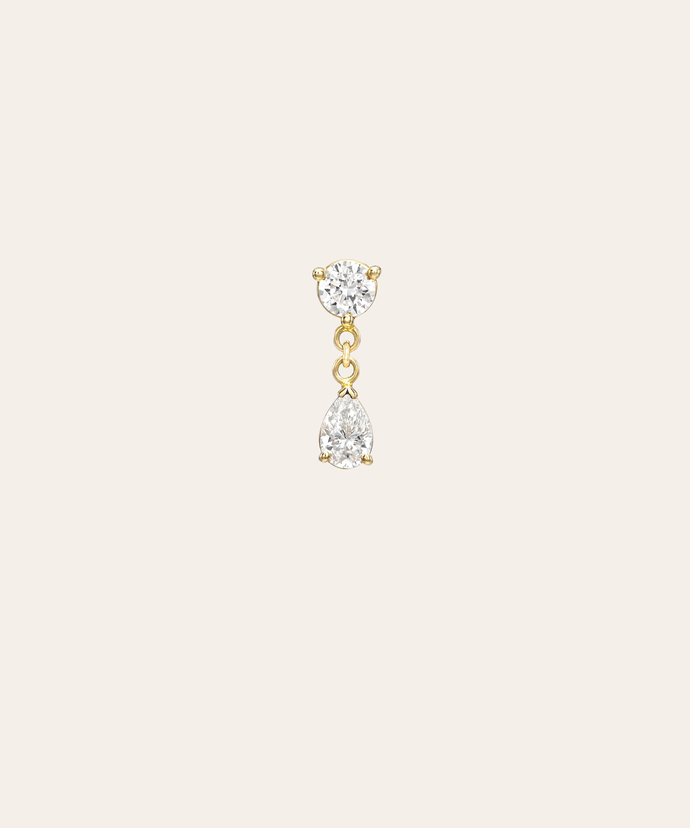 Lab Diamond Pear 3 Prong Drop Stud Earring Studs Zoe Lev Jewelry