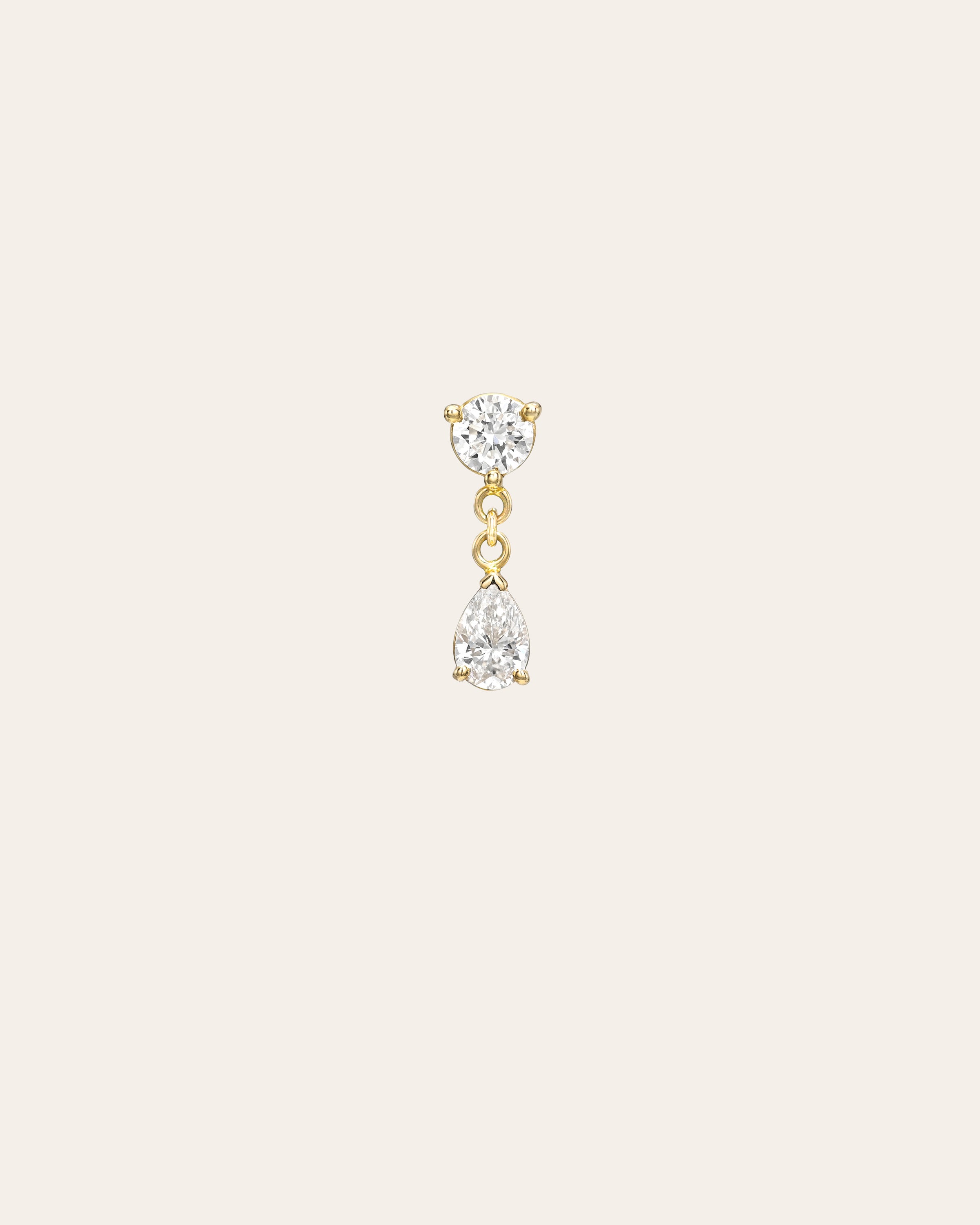 Lab Diamond Pear 3 Prong Drop Stud Earring Studs Zoe Lev Jewelry