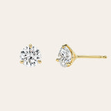 Lab Diamond Round 3 Prong Stud Earrings Studs Zoe Lev Jewelry