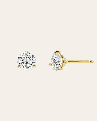 Lab Diamond 3 Prong Stud Earrings