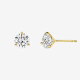 Lab Diamond Round 3 Prong Stud Earrings Studs Zoe Lev Jewelry