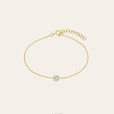 Lab Diamond Bezel Bracelet Zoe Lev Jewelry 14K Yellow Gold 6" - 6.5"
