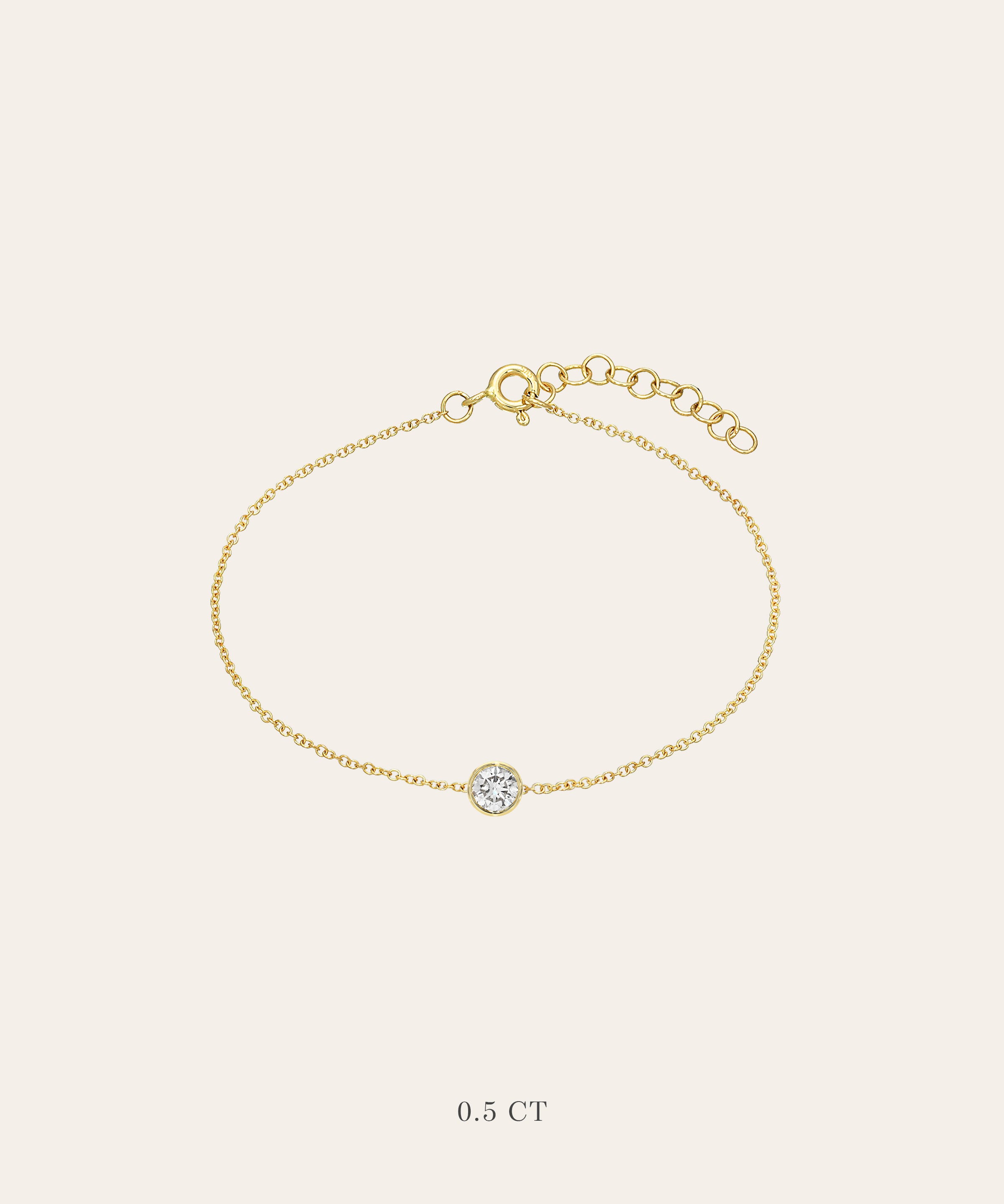 Lab Diamond Bezel Bracelet Zoe Lev Jewelry 14K Yellow Gold 6" - 6.5"