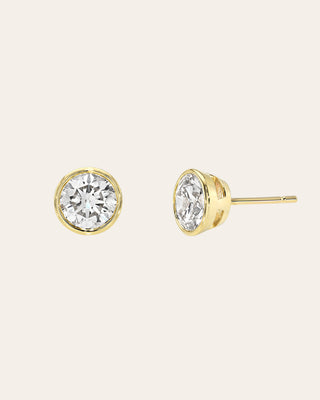 Lab Diamond Bezel Stud Earrings