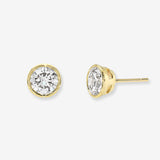 Lab Diamond Round Bezel Stud Earrings Studs Zoe Lev Jewelry