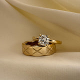 Lab Diamond Cushion Ring - Size 7 SAMPLE SALE Zoe Lev Jewelry