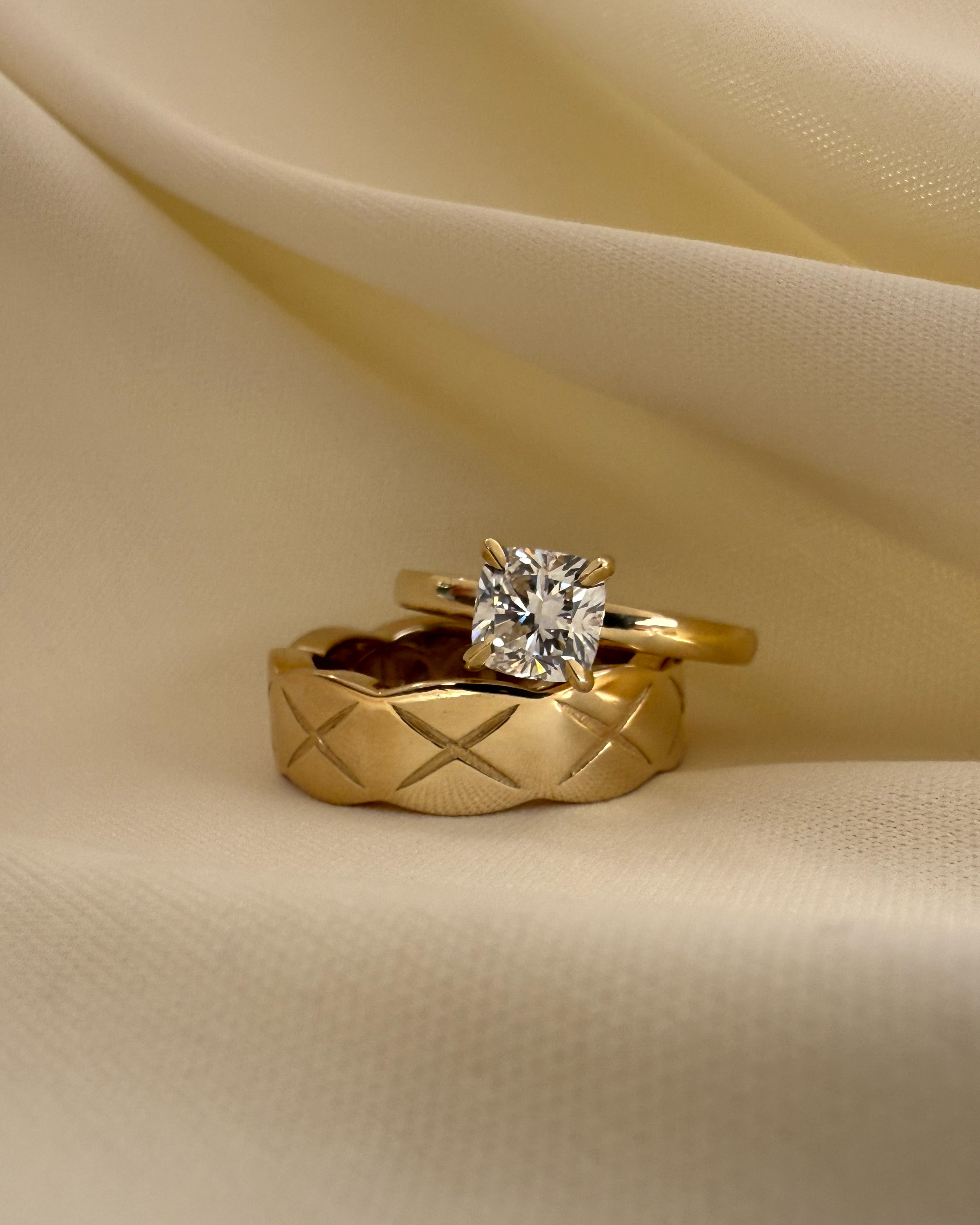 Lab Diamond Cushion Ring - Size 7 SAMPLE SALE Zoe Lev Jewelry