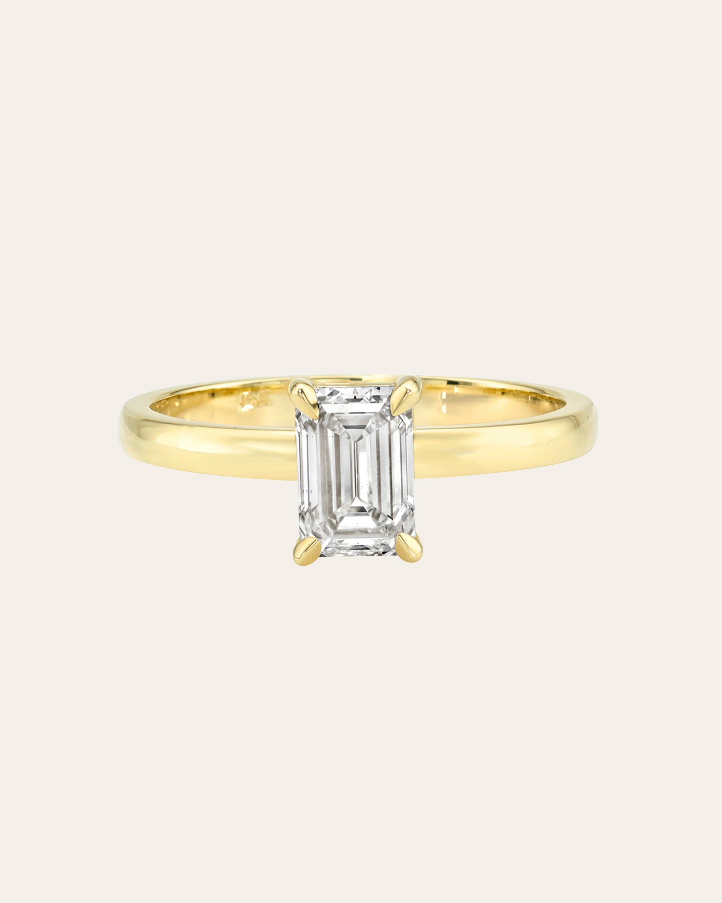 Lab Diamond Emerald Cut Ring - Size 7 SAMPLE SALE Zoe Lev Jewelry