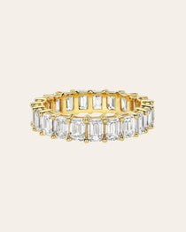 Lab Diamond Emerald Eternity Band Zoe Lev Jewelry