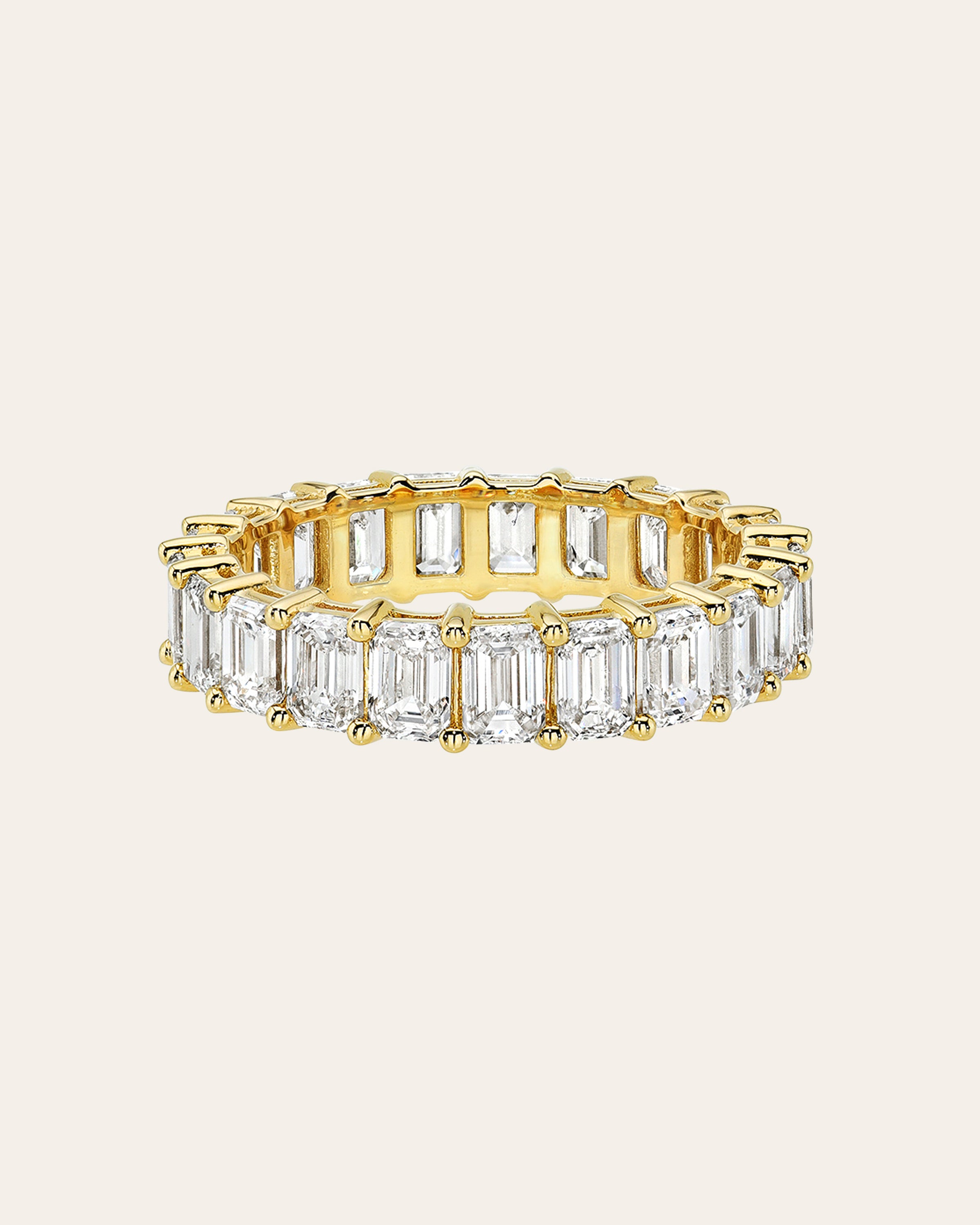Lab Diamond Emerald Eternity Band Zoe Lev Jewelry