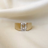 Lab Diamond Emerald Graduated Bar Ring Ring Zoe Lev Jewelry