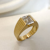 Lab Diamond Emerald Graduated Bar Ring Ring Zoe Lev Jewelry