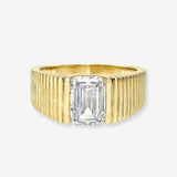 Lab Diamond Emerald Graduated Bar Ring Ring Zoe Lev Jewelry