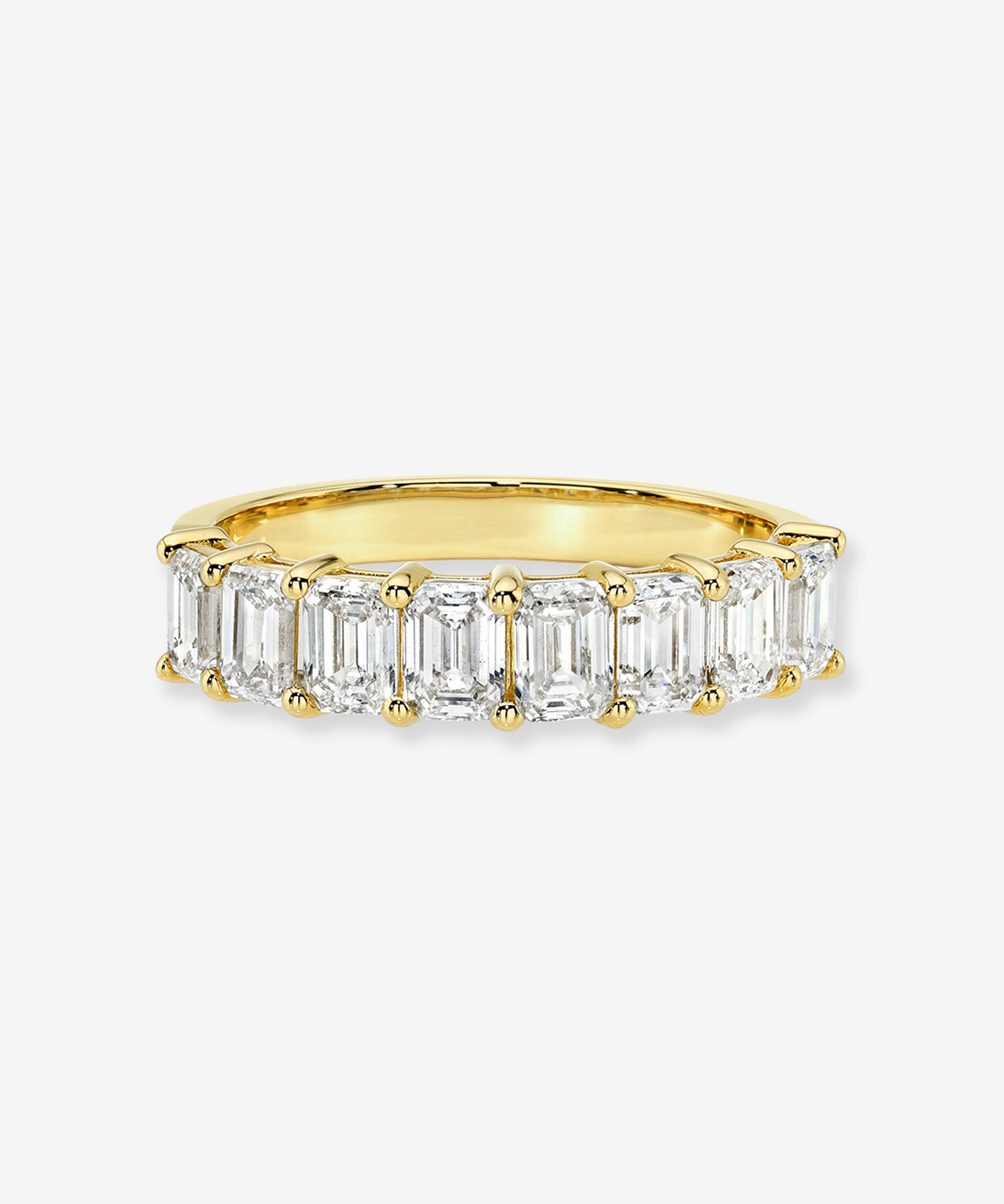 Lab Diamond Emerald Halfway Band Zoe Lev Jewelry