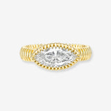 Lab Diamond Large Marquise Fluted Ring Zoe Lev Jewelry