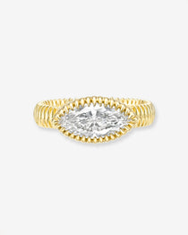 Lab Diamond Large Marquise Fluted Ring Zoe Lev Jewelry