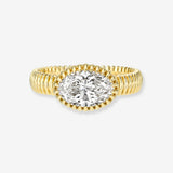 Lab Diamond Large Oval Fluted Ring