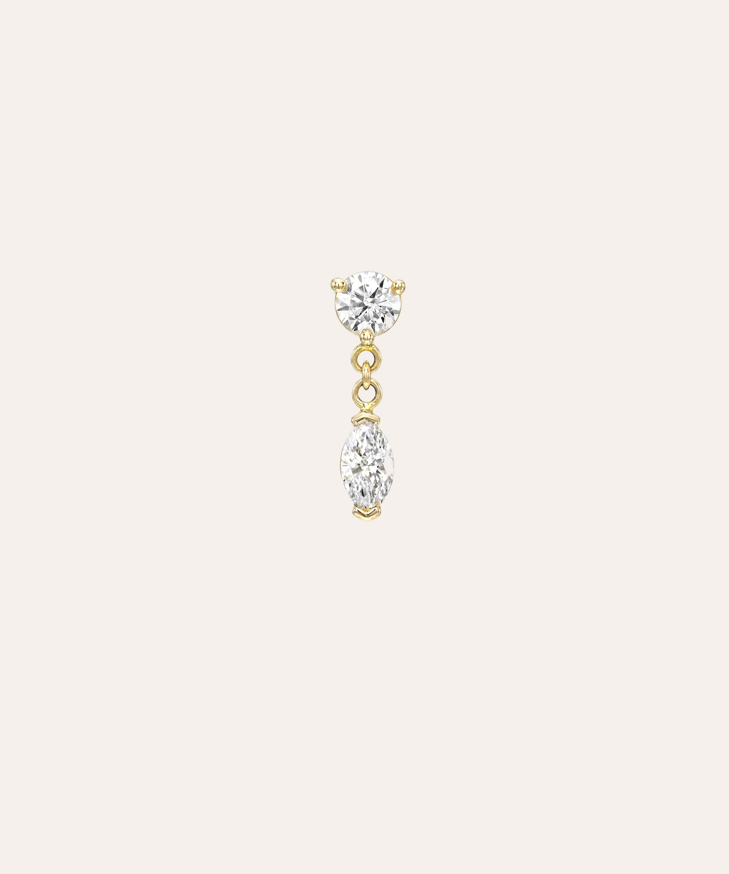 Lab Diamond Marquise 3 Prong Drop Stud Earring Studs Zoe Lev Jewelry