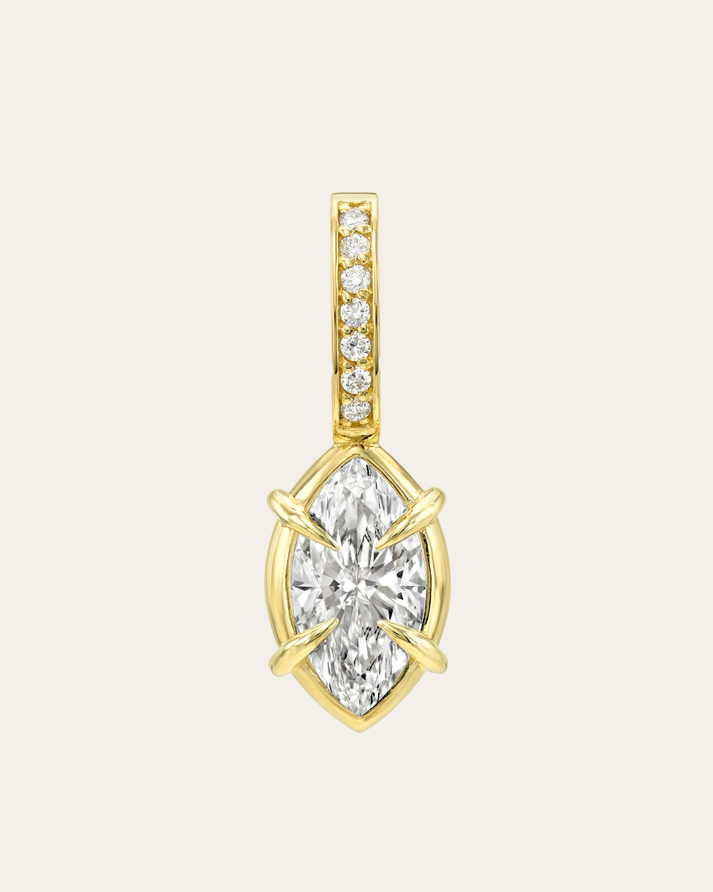 Lab Diamond Marquise Prong Heirloom Charm Zoe Lev Jewelry