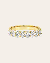 Lab Diamond Oval Halfway Band Zoe Lev Jewelry