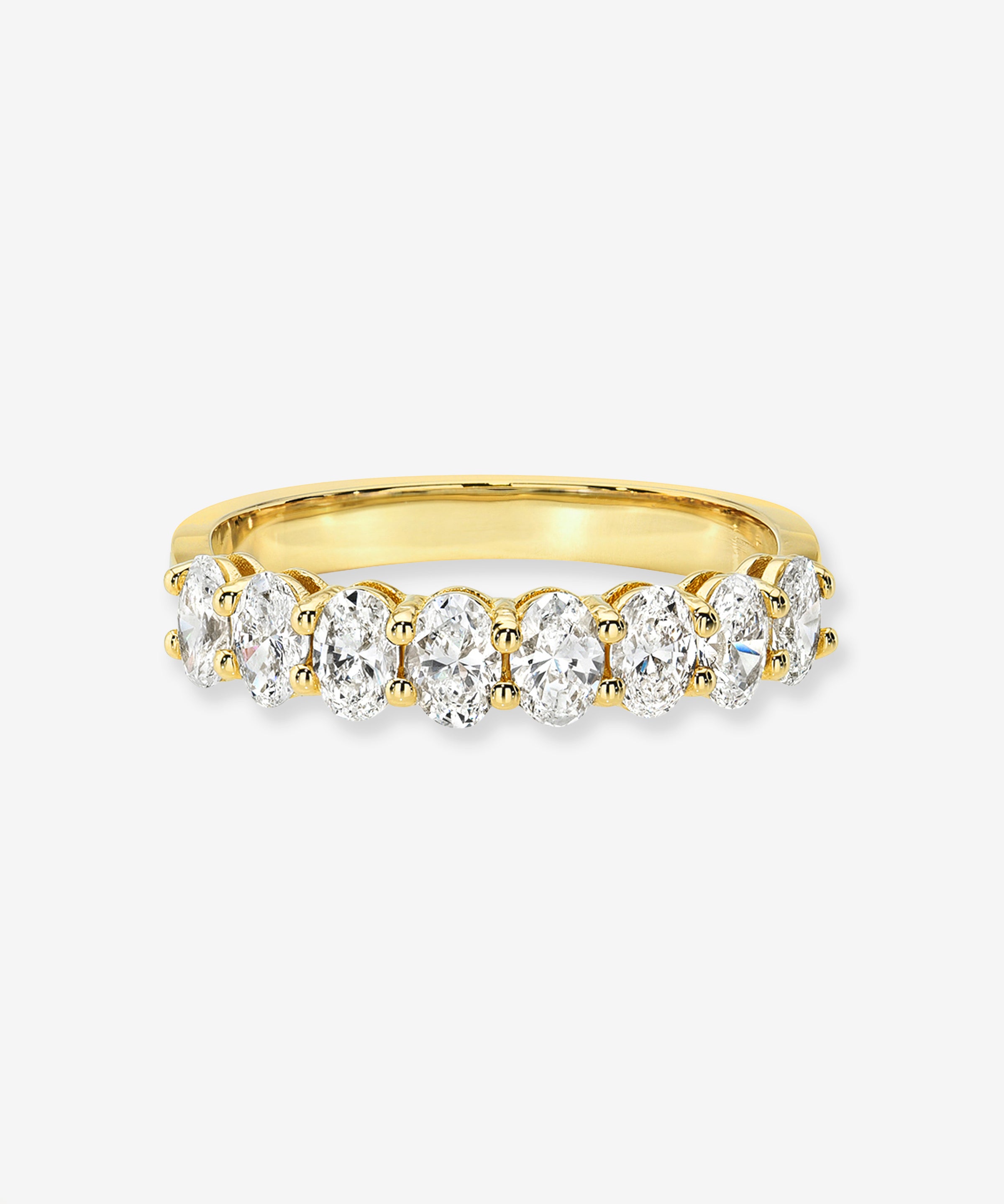 Lab Diamond Oval Halfway Band Zoe Lev Jewelry