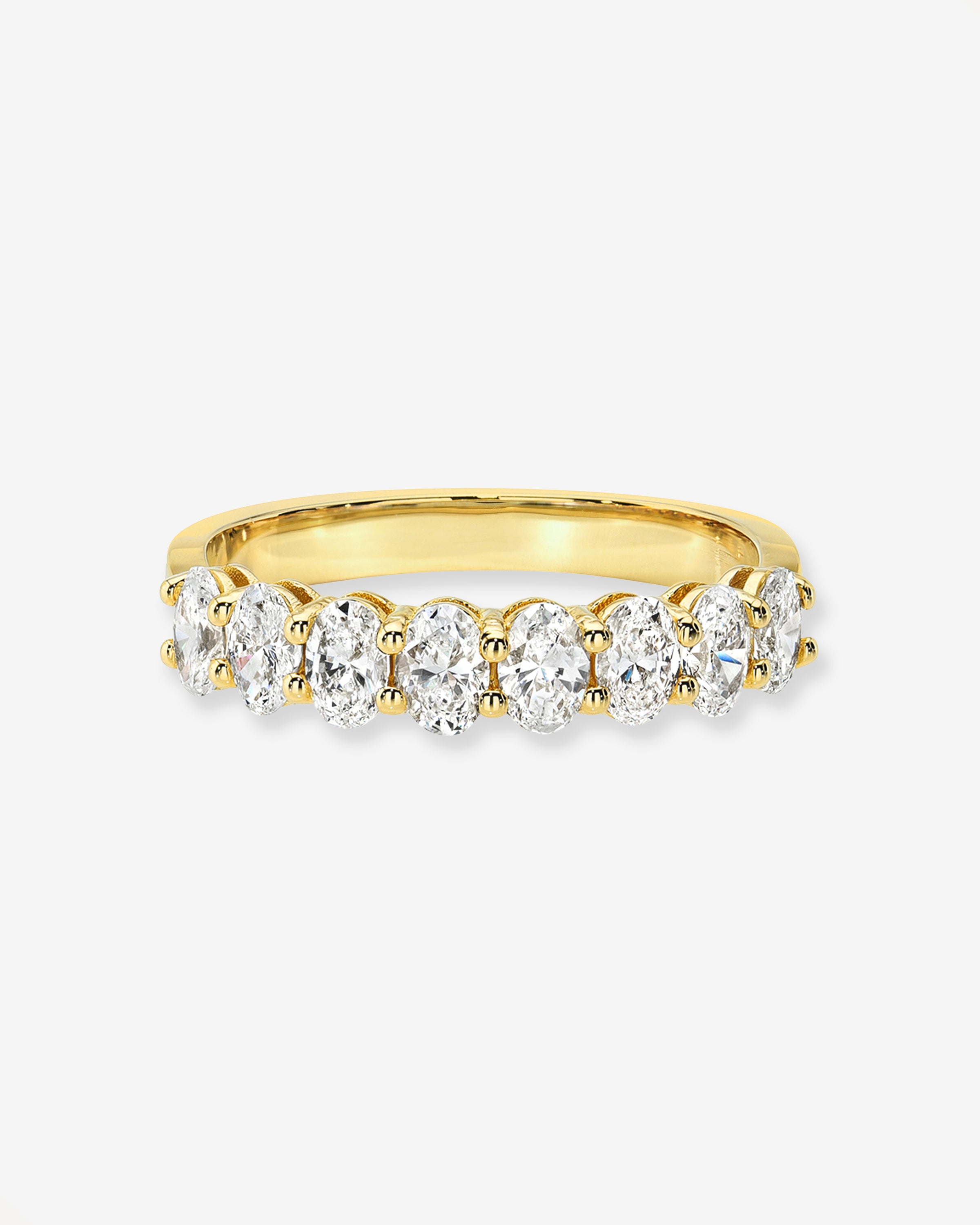 Lab Diamond Oval Halfway Band Zoe Lev Jewelry