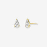 Lab Diamond Pear 3 Prong Stud Earrings Studs Zoe Lev Jewelry