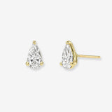 Lab Diamond Pear 3 Prong Stud Earrings Studs Zoe Lev Jewelry