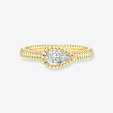 Lab Diamond Pear Fluted Ring Zoe Lev Jewelry